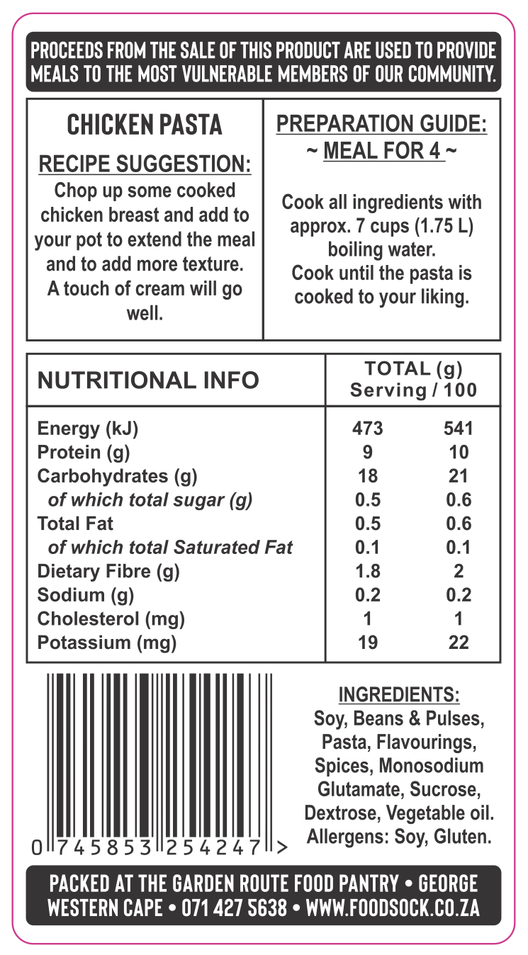 Chicken Pasta Food Sock - Image 2